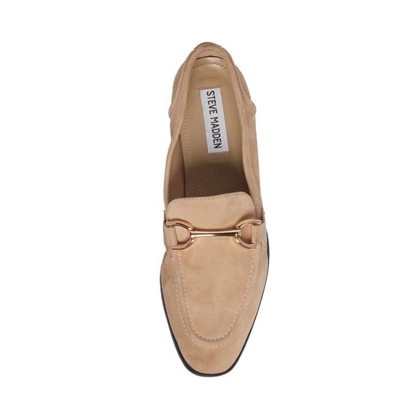 Loafers Steve Madden Carrine Gamuza Mujer Beige | ES GI2E4S